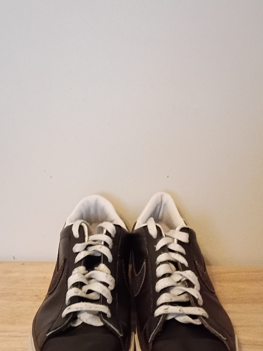 Nike Men's Casual Black Leather Lace-Up Sneakers